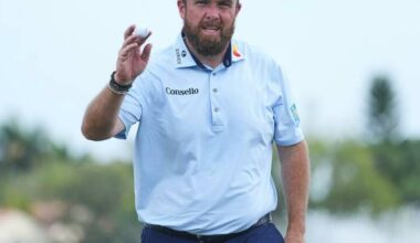 Shane Lowry shares the lead in the PGA Tour's Cognizant Classic after a third round 63. Photo: AP PHOTO