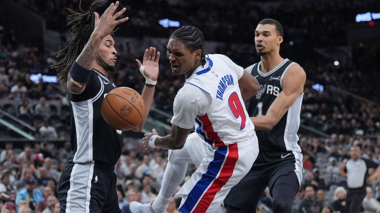 Ausar Thompson exits Pistons' loss to Spurs with ankle sprain