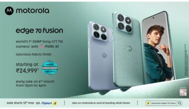 motorola edge 70 fusion launched; early bird sale today 12PM - world's first 50MP Sony LYTIA 710, fabric finish, 7000mAh battery. Starting Rs. 24,999*