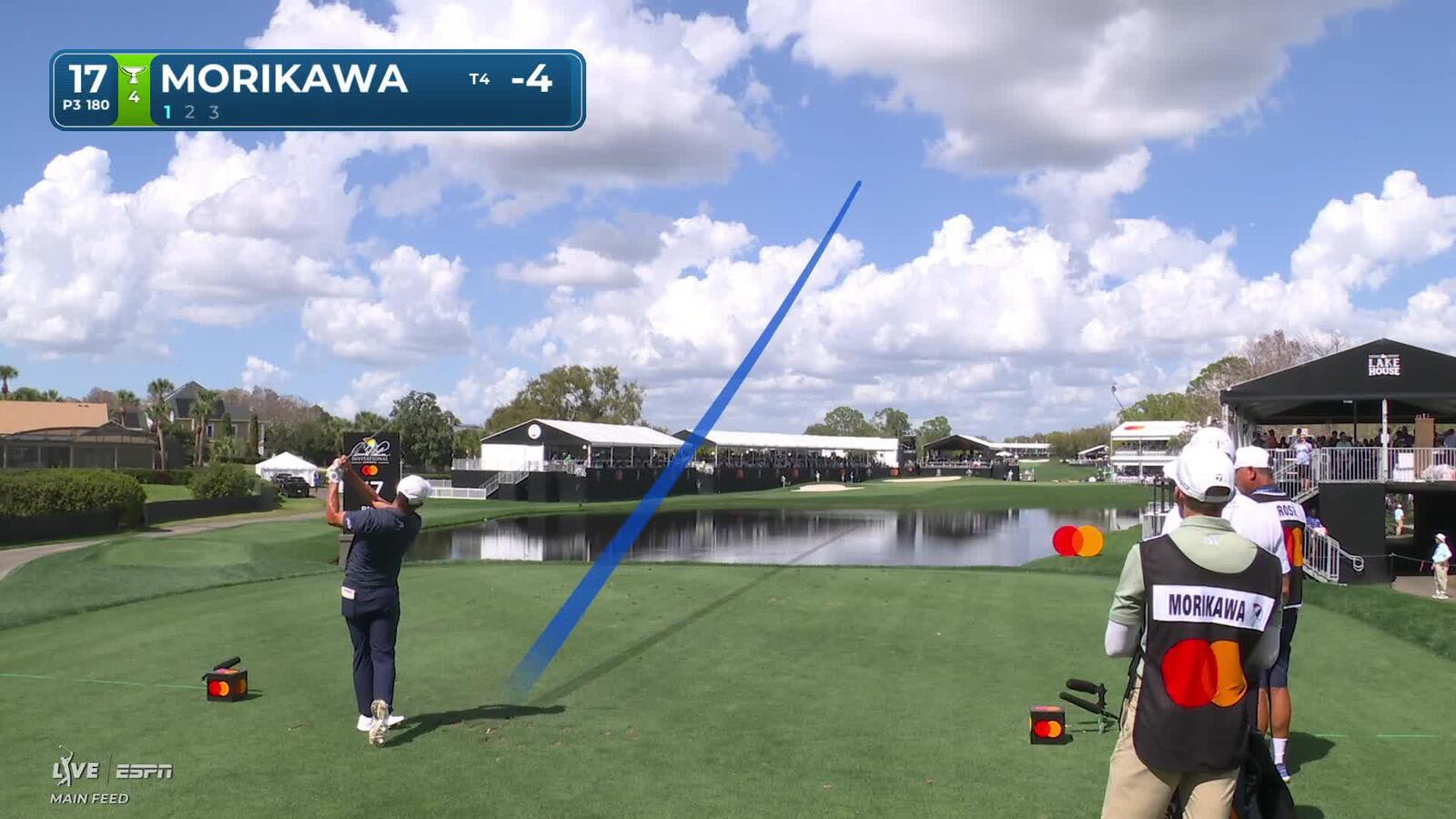 Collin Morikawa hits 179-yard tee shot to 3 feet on No. 17 at Arnold Palmer