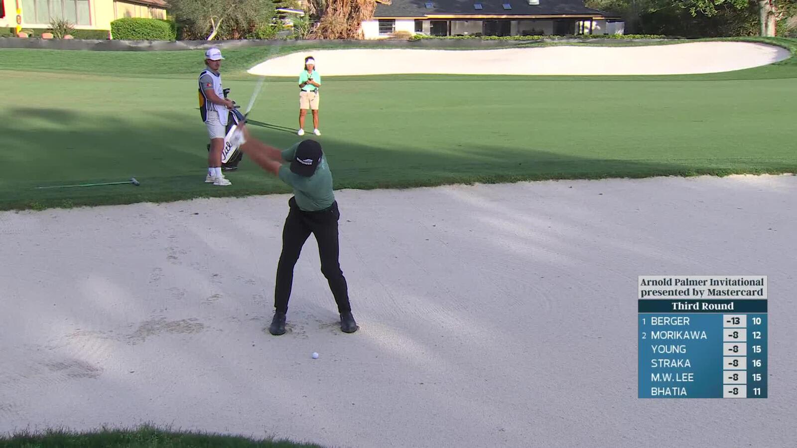 Cameron Young sinks 3-foot birdie putt on No. 16 at Arnold Palmer