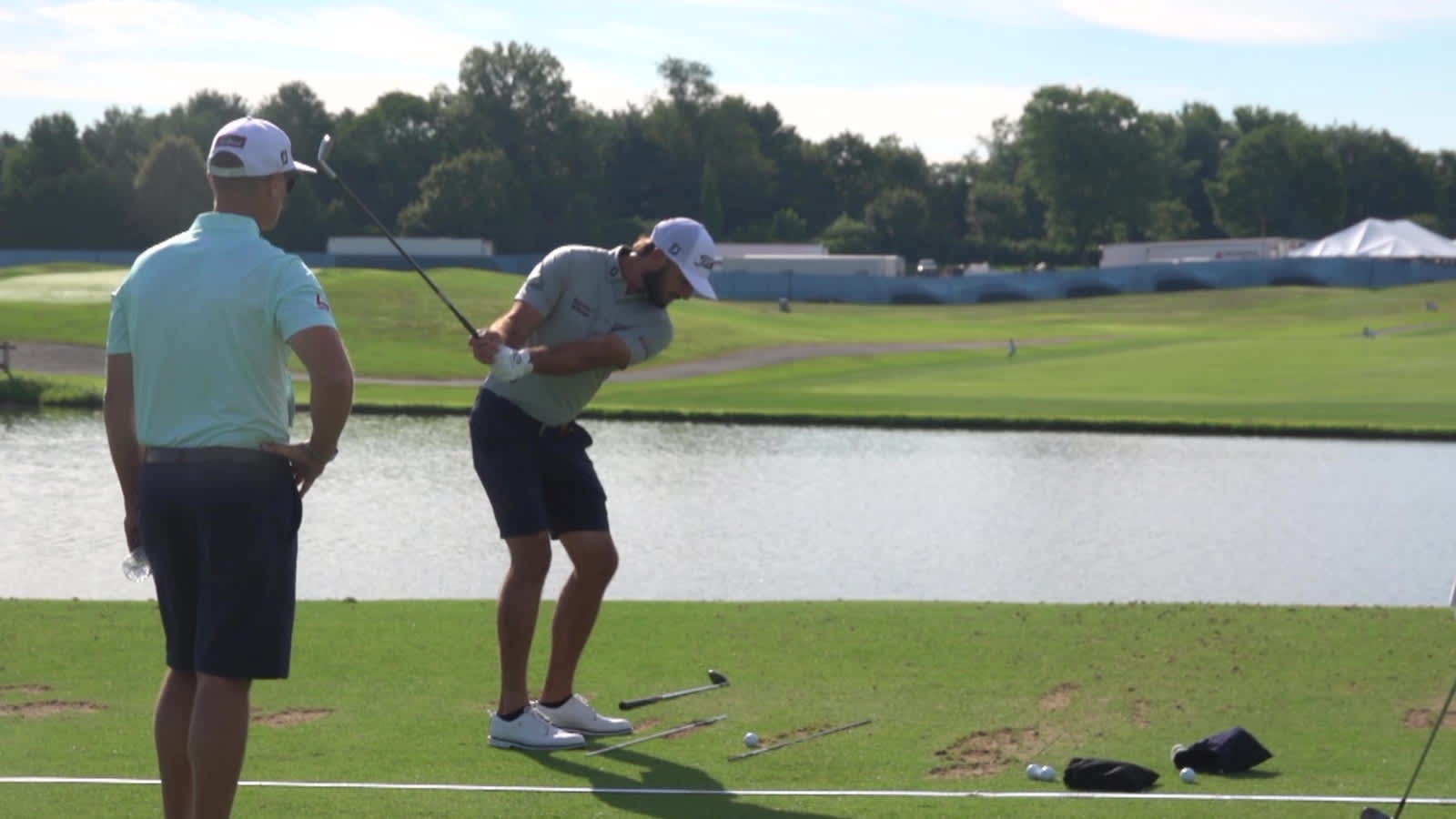 On the driving range with Max Homa and his coach