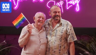 Orange's 'gay elder' Kevin Betts leads Rainbow Walk parade
