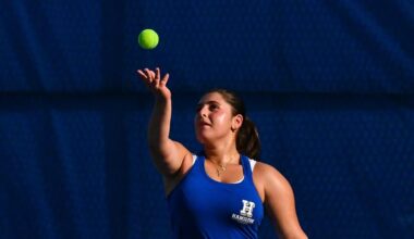 Women's tennis takes first loss this spring, Farah '29 a winner in singles