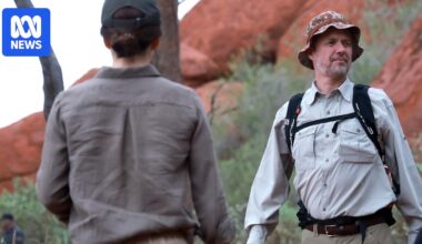 Second day of Danish royal visit begins at sacred Uluru waterhole, before Mary and Frederik head to Canberra