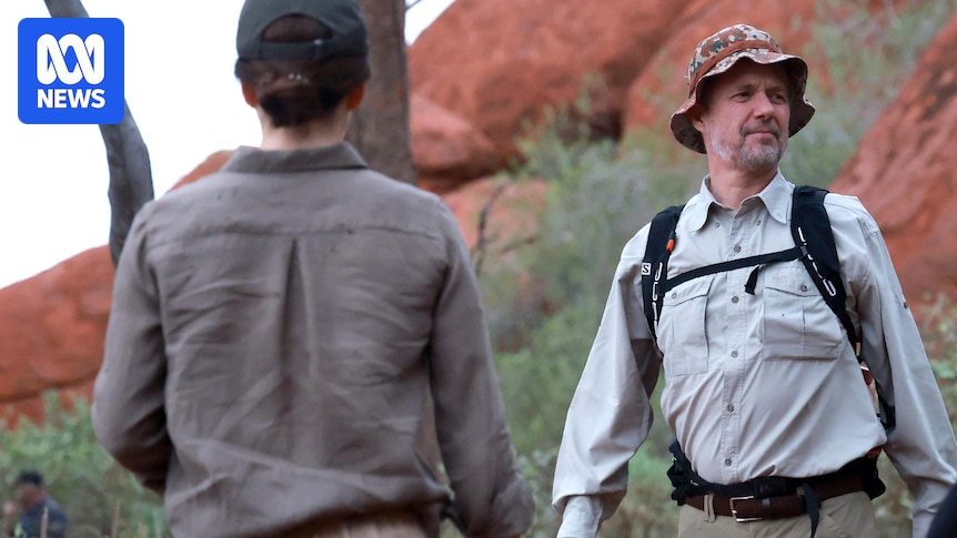 Second day of Danish royal visit begins at sacred Uluru waterhole, before Mary and Frederik head to Canberra