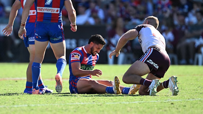 Newcastle Knights Kalyn Ponga and Dylan Brown injured against Manly Sea Eagles