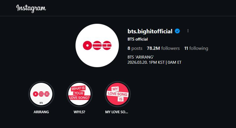 BTS instagram capture