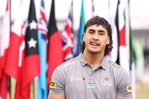 Casey McLean helped promote the NRL’s Multicultural Round at Wentworthville on Tuesday.