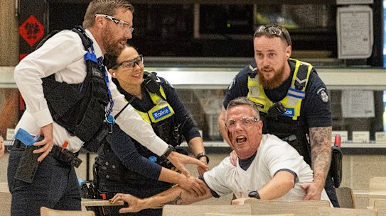 In February, Victoria Police officers took part in a counter-terrorism exercise at a shopping centre designed to train uniformed police on how to respond to armed offender incidents.