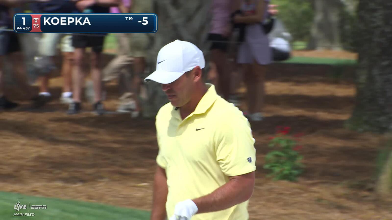 Brooks Koepka hits 91-yard approach to 3 feet, sets up birdie on No. 1 at THE PLAYERS