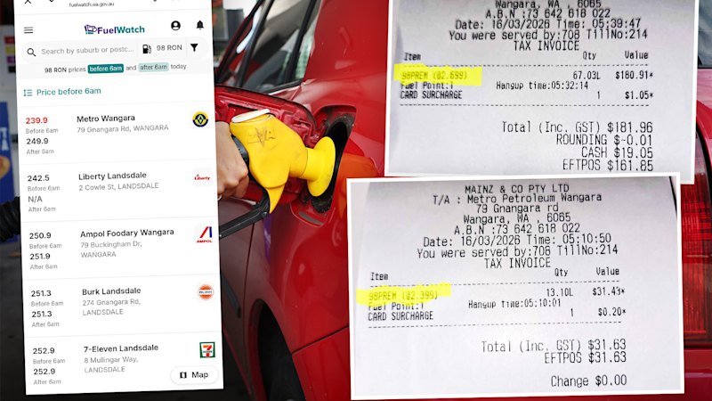 Perth woman lodges complaint after petrol price jumps 30 cents in 20 minutes with no FuelWatch update