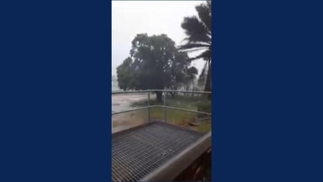 Footage shows winds lashing Coen on Friday morning as Cyclone Narelle approaches 