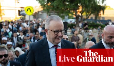 Australia news live: PM links heckling at Lakemba mosque to government’s move to outlaw ‘extremist organisations’ | Australia news