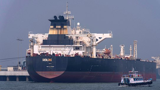 A tanker enters Mumbai after successfully making the journey from the Middle East.