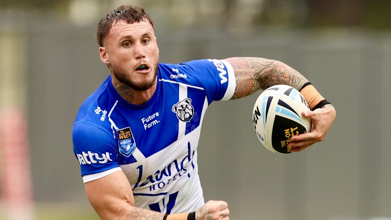 Demoted Canterbury Bulldogs star Bronson Xerri scores after being dumped to reserve grade