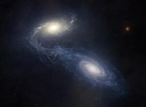 ‘Space archaeology’ reveals first dynamic history of a giant spiral galaxy