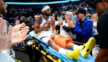 Warriors' Moses Moody suffers noncontact knee injury in OT win