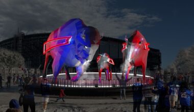 Bills unveil renderings of massive bison statues at Highmark Stadium's Family Circle
