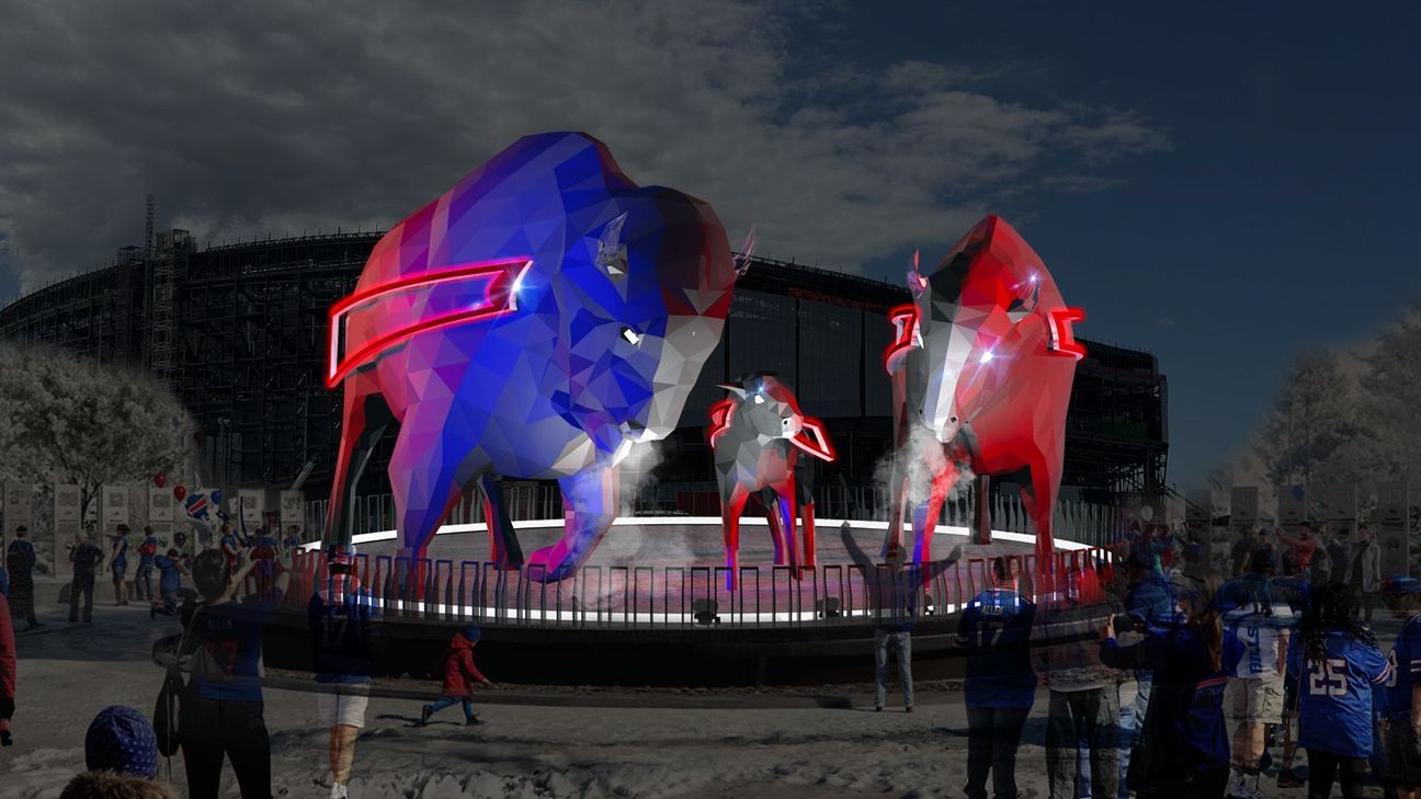 Bills unveil renderings of massive bison statues at Highmark Stadium's Family Circle