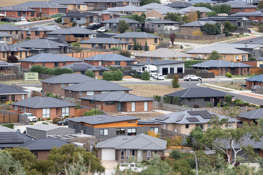 New houses in a sub division in Tasmania.