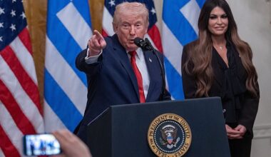 Mandatory Credit: Photo by Andrew Leyden/ZUMA Press Wire/Shutterstock (16799563h) President Donald Trump and Archbishop Elpidophoros of America participate in a Greek Independence Day celebration in the East Room of the White House in Washington, DC, on March 24, 2025. US Ambassador to Greece Kimberly Guilfoyle was also in attendance. Trump Celebrates Greek Independence Day, White House, Dc, United States - 26 Mar 2026