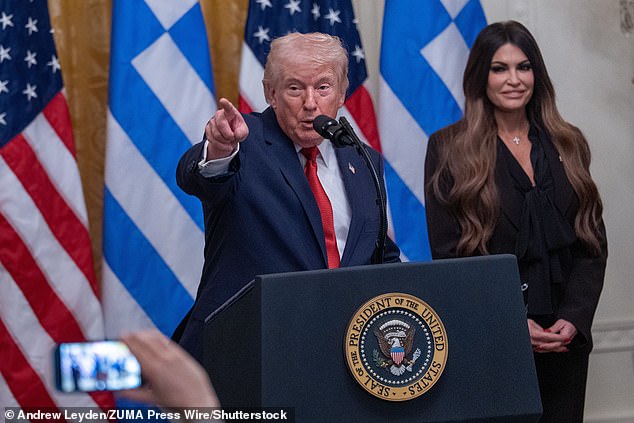 Mandatory Credit: Photo by Andrew Leyden/ZUMA Press Wire/Shutterstock (16799563h) President Donald Trump and Archbishop Elpidophoros of America participate in a Greek Independence Day celebration in the East Room of the White House in Washington, DC, on March 24, 2025. US Ambassador to Greece Kimberly Guilfoyle was also in attendance. Trump Celebrates Greek Independence Day, White House, Dc, United States - 26 Mar 2026