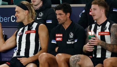 Mystery surrounds the injuries to Collingwood Magpies stars Darcy Moore and Scott Pendlebury after their impressive in over Toby Greene and the GWS Giants at Marvel Stadium