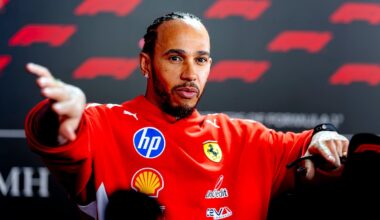Lewis Hamilton steals the show at Yokohama car meet as he rolls up in Ferrari F40