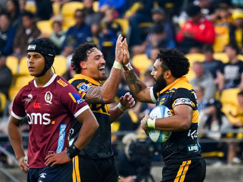 The Hurricanes have continued their impressive form in Super Rugby Pacific, by thumping the Reds.
 Photo: Elias Rodriguez/AAP PHOTOS
