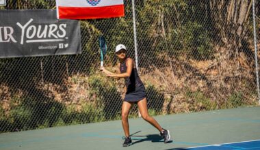 Womens Tennis remains undefeated in conference play with 4-0 win over Tusculum