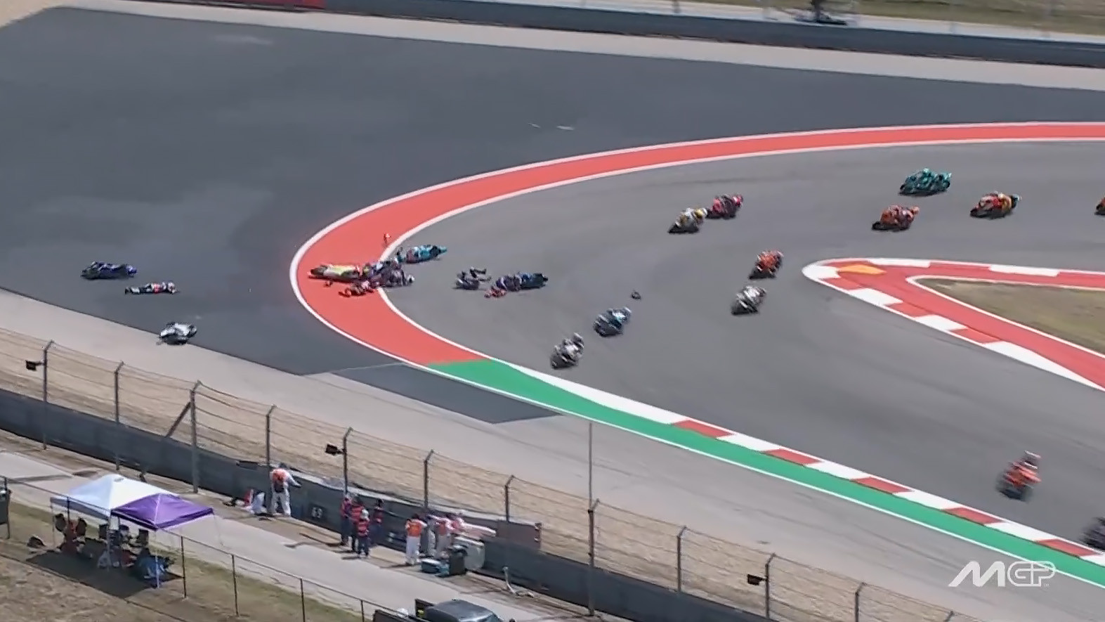 Senna Agius wins after horror crash red-flags Moto2 race at COTA