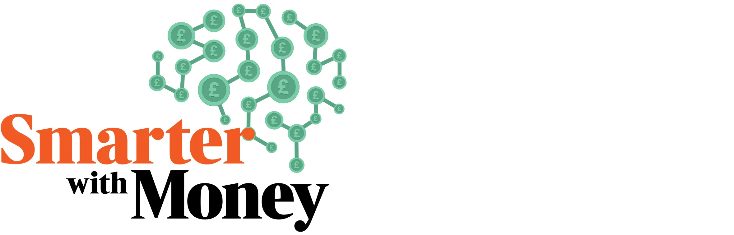 Illustration of the words "Smarter with Money" with pound coins forming a brain shape.