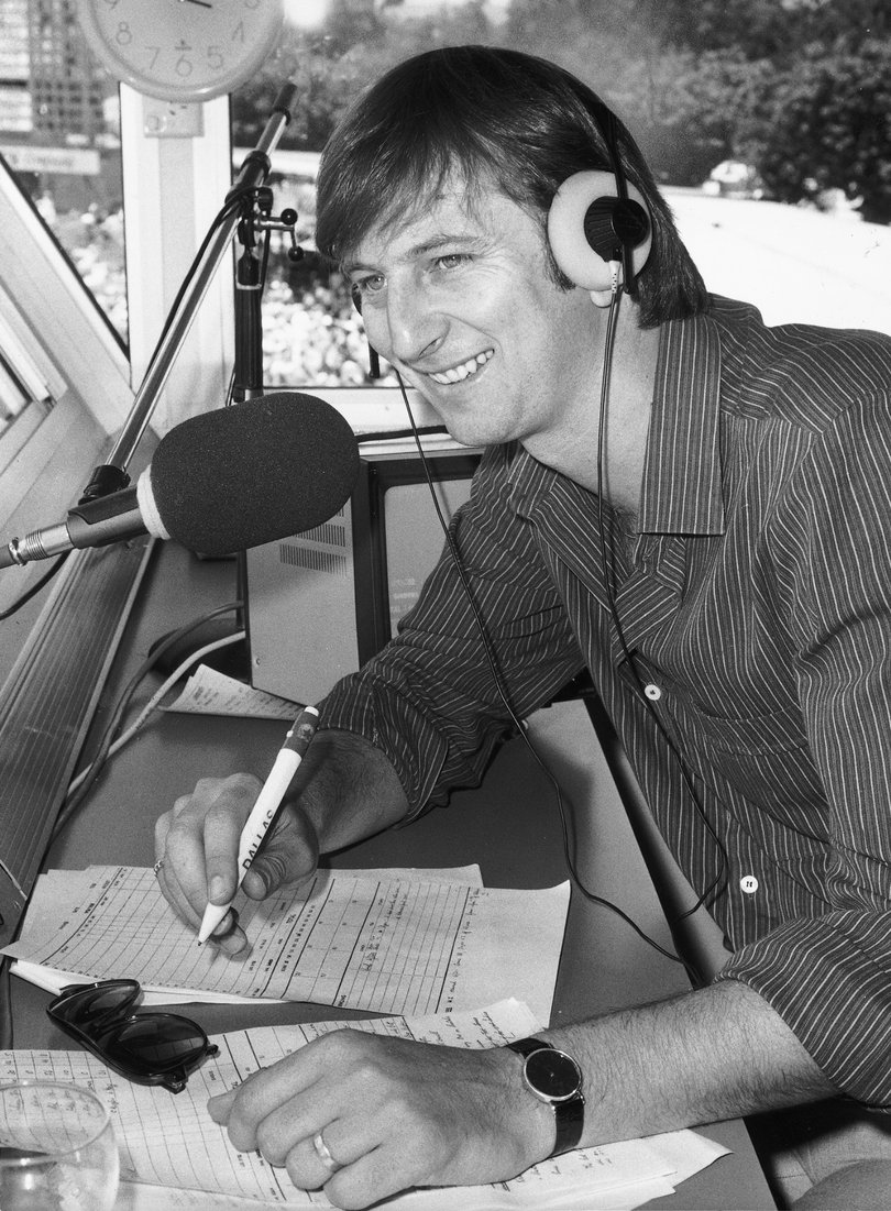Cometti behind the mic in his early broadcast days.