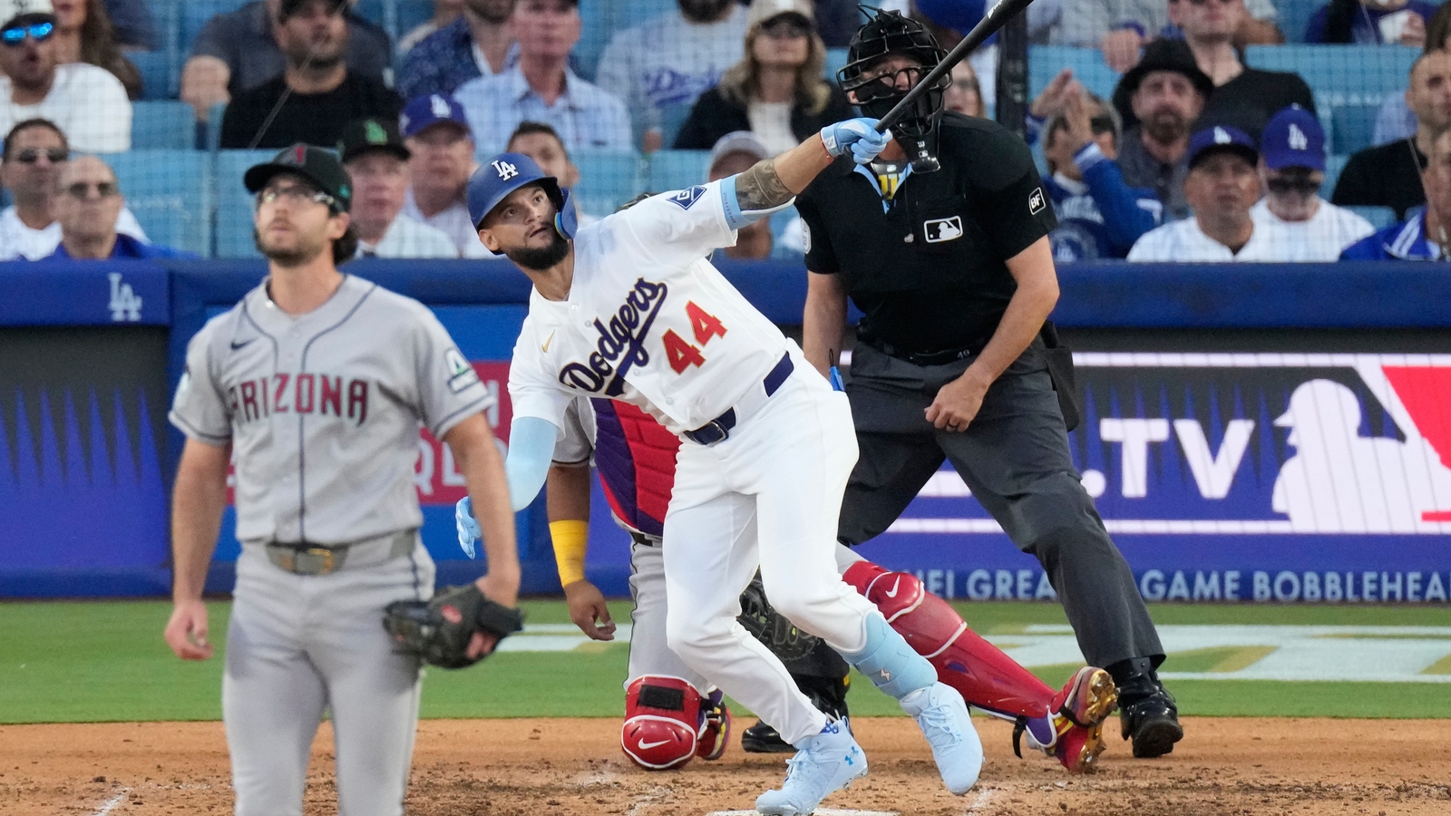 Andy Pages' 3-run shot sparks Dodgers' 8-2 comeback win over the Diamondbacks in season opener