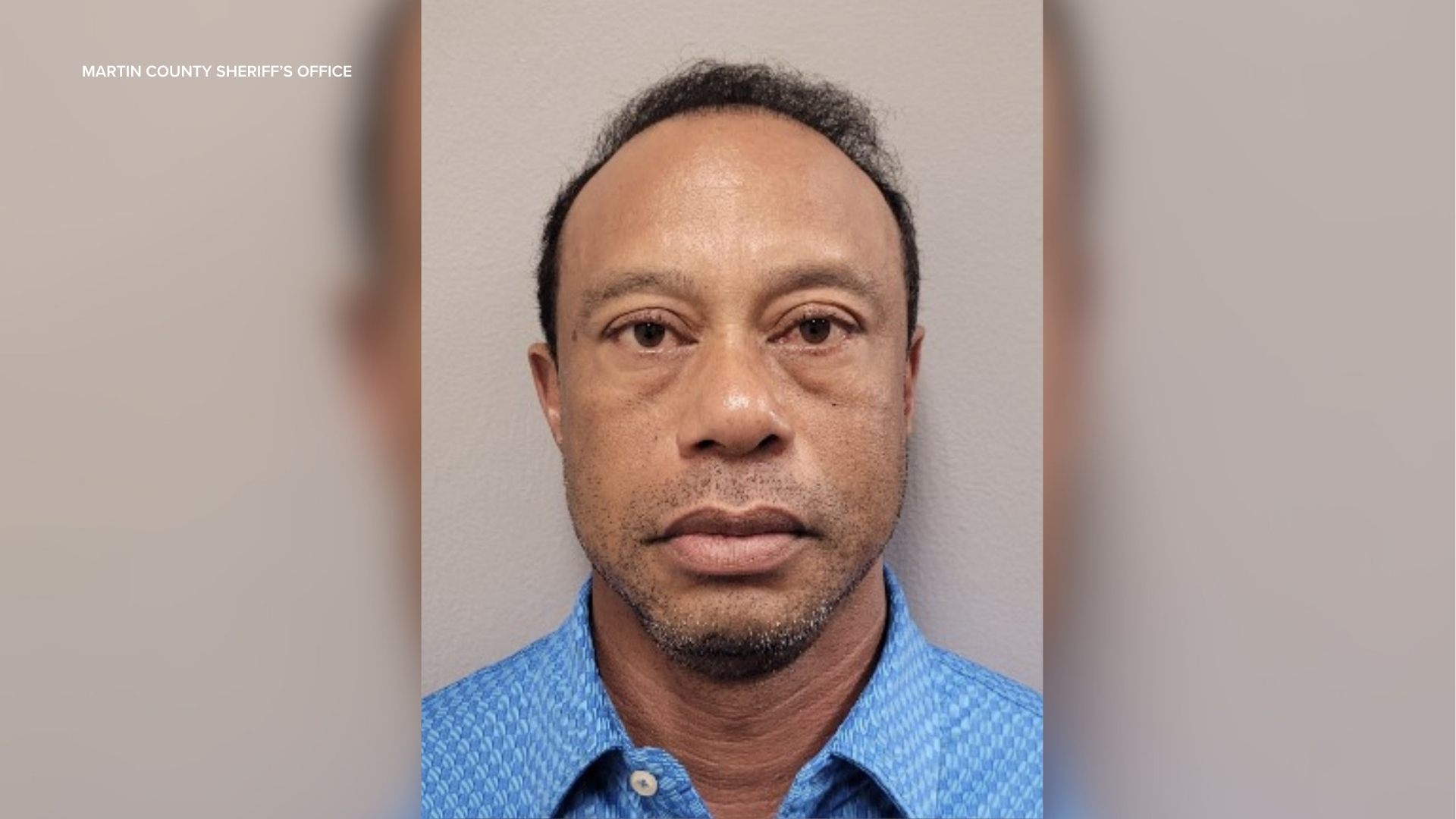 Booking photo of Tiger Woods released by the Martin County Sheriff's Office after he was involved in a rollover car crash in Jupiter Island, Fla., March 27, 2026.