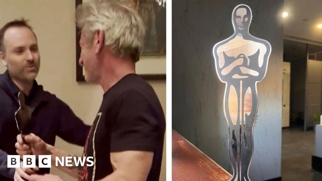 Sean Penn receives 'Oscar' in Ukraine after skipping US ceremony