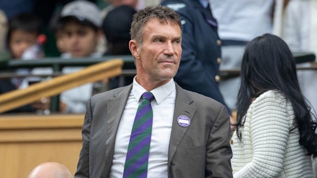Pat Cash in the Royal Box at Wimbledon.