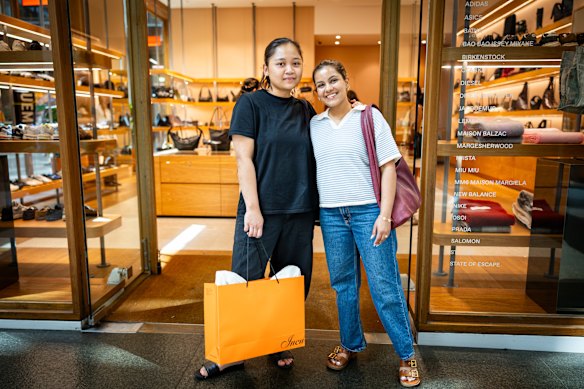 Ayu, 26, and Nat, 30, shopping at Incu, The Galeries, Sydney.