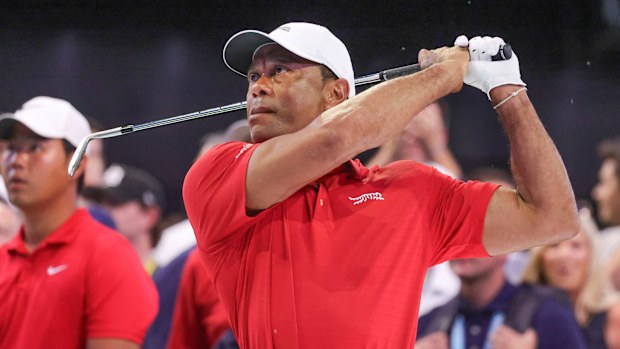 Tiger Woods in TGL action