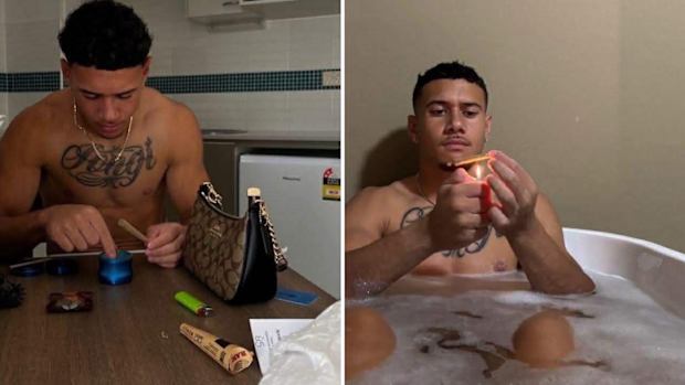 Images have surfaced showing Isaiah Iongia in possession of an unidentified substance.