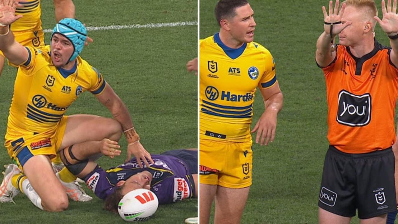 J’maine Hopgood sin bin for high tackle on Alex MacDonald, Melbourne Storm vs Parramatta Eels, Todd Smith, Round 1
