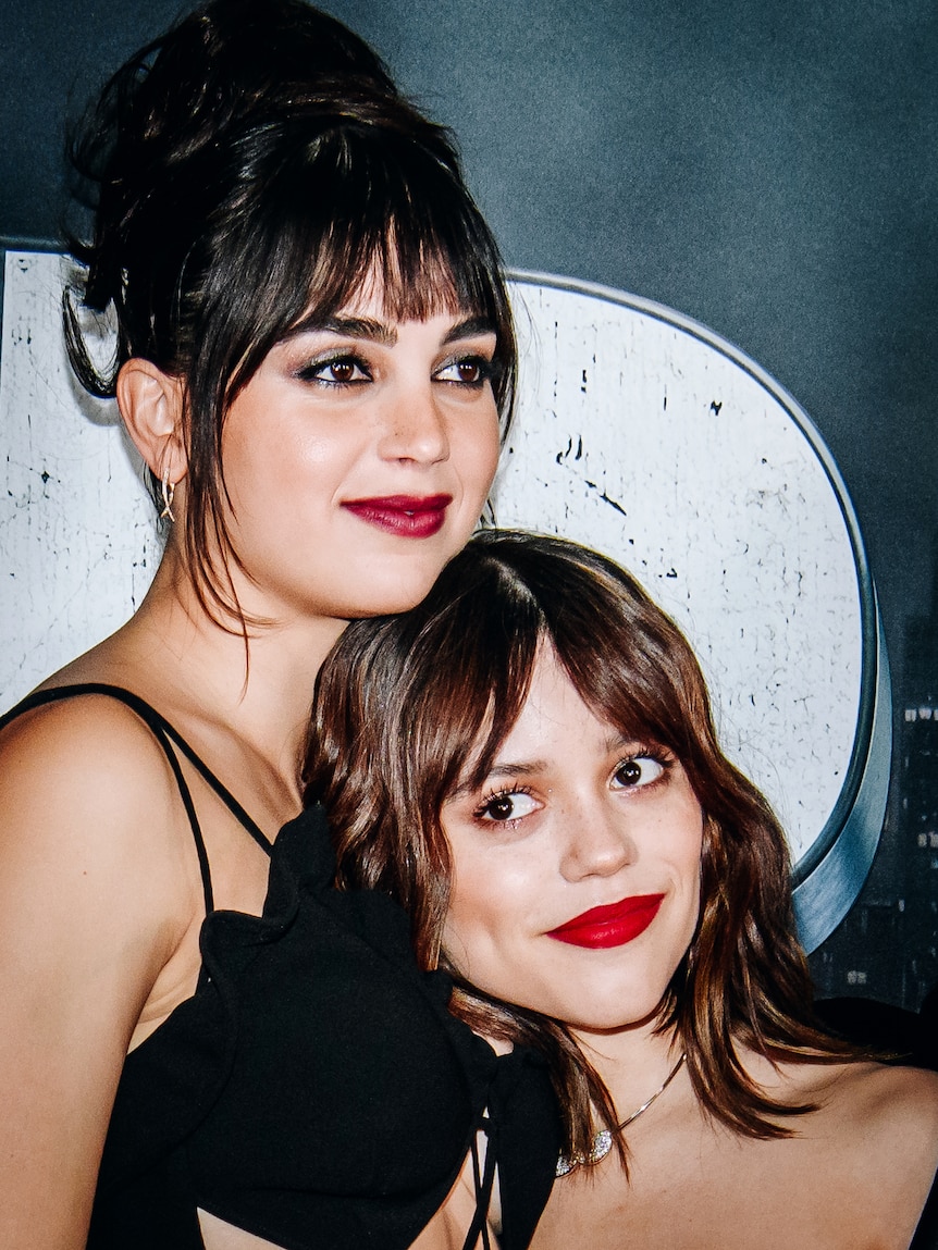 Melissa Barrera and Jenna Ortega at a premiere for Scream VI