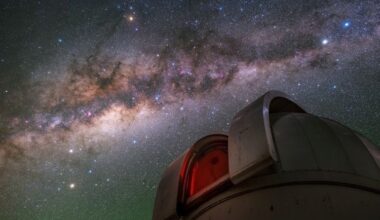 Image of the Swope Telescope located at Carnegie Science’s Las Campanas Observatory in Chile. (Credit: Yuri Beletsky/Carnegie Science)