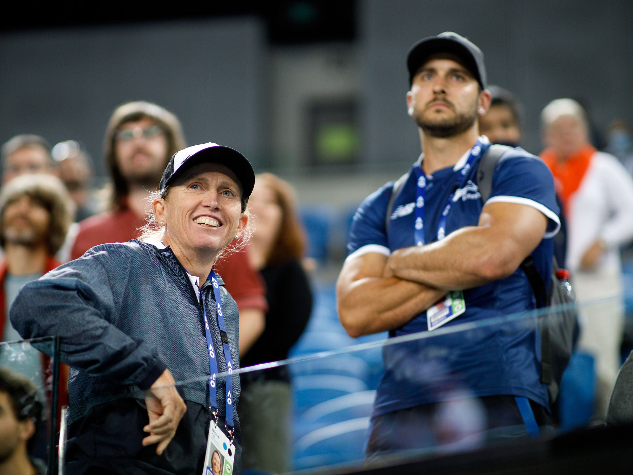 Nicole Pratt at the match between Daria GAVRILOVA (AUS) and Sara Sorribes TORMO (ESP) on Margaret Court Arena during Day 2 of the Australian Open at Melbourne Park on Tuesday, February 9, 2021. MANDATORY PHOTO CREDIT Tennis Australia/ MARK PETERSON