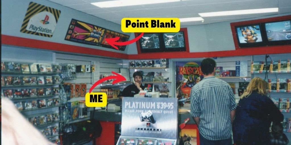 Doccydarko behind the counter in the 90s