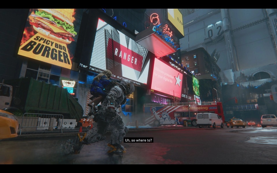 Pragmata's newly revealed New York stage was painstakingly made by human developers to look "AI generated," according to director