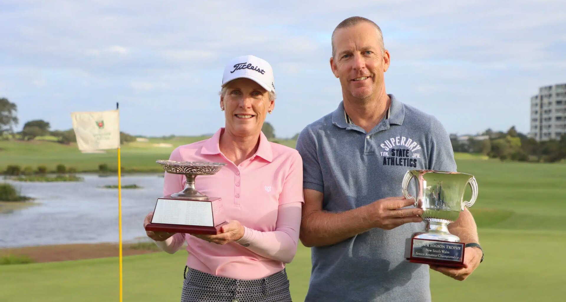 Nadene Gole and Christopher Campbell with their trophies