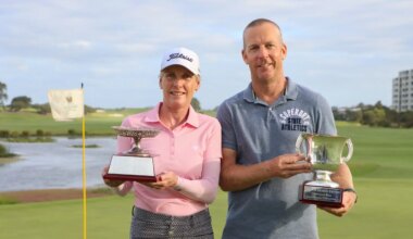 Nadene Gole and Christopher Campbell with their trophies