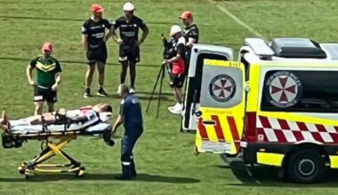 Loko Pasifiki Tonga neck injury at training, ambulance takes him to hospital for scans, Dragons vs Eels, Round 3